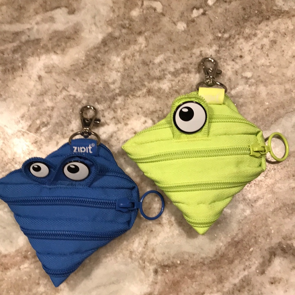 2 Zipit classic monster mini pouches